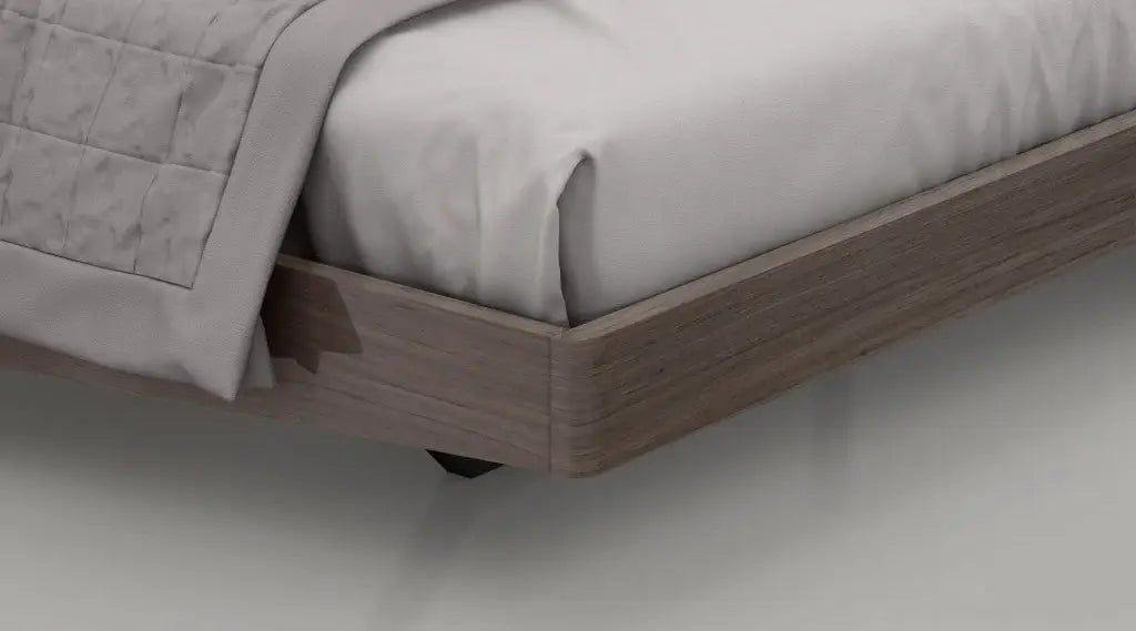 Queen Grey Upholstered Faux Leather and Ivory Gloss Bed Frame - Homeroots - Flyclothing LLC
