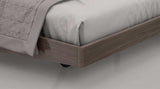 Queen Grey Upholstered Faux Leather and Ivory Gloss Bed Frame - Homeroots - Flyclothing LLC