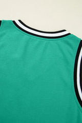 Color Contrast Trim V Neck Shift Sleeveless Mini Dress - Trendsi - Flyclothing LLC