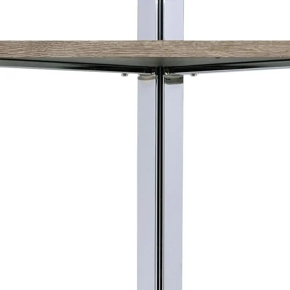 72" Brown and Silver Metal Four Tier Etagere Bookcase - Homeroots - Flyclothing LLC