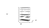 72" Gray and Silver Metal Seven Tier Geometric Bookcase - Homeroots - Flyclothing LLC