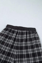 Plaid Wide-Leg Drawstring Pants - Trendsi - Flyclothing LLC