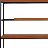 70" Brown and Black Metal Six Tier Etagere Bookcase - Homeroots - Flyclothing LLC