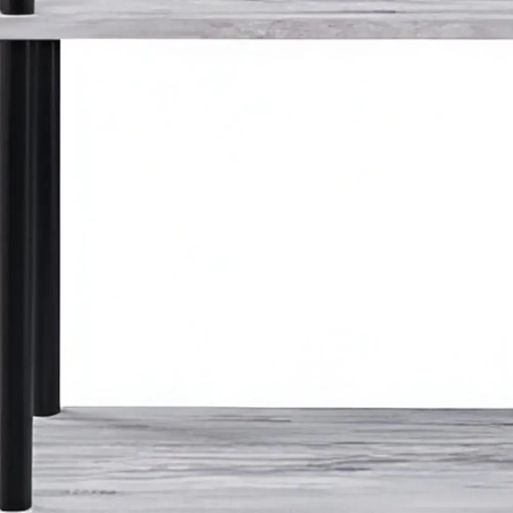 44" Antiqued White Metal Four Tier Etagere Bookcase - Homeroots - Flyclothing LLC
