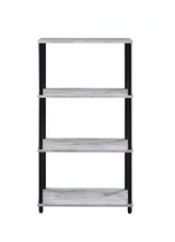 44" Antiqued White Metal Four Tier Etagere Bookcase - Homeroots - Flyclothing LLC