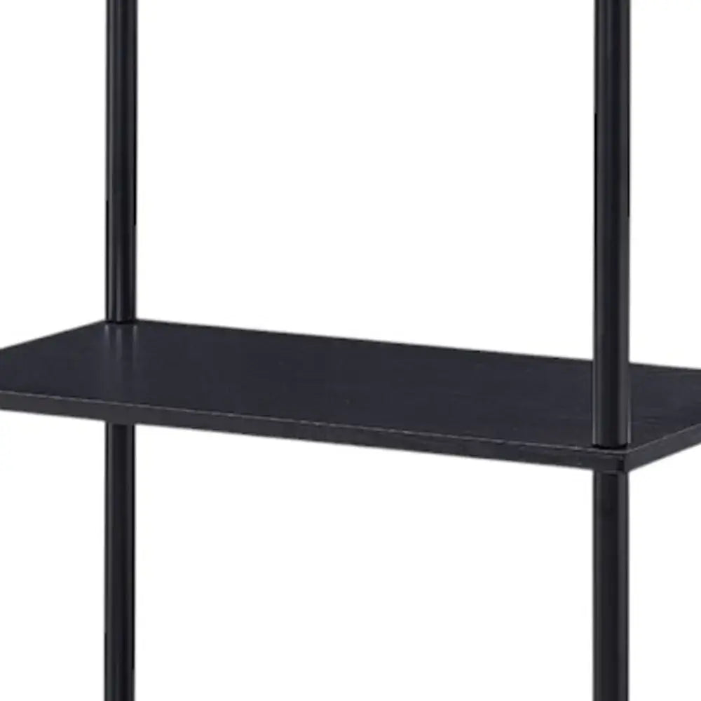 44" Black Metal Four Tier Etagere Bookcase - Homeroots - Flyclothing LLC