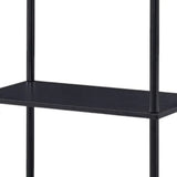 44" Black Metal Four Tier Etagere Bookcase - Homeroots - Flyclothing LLC