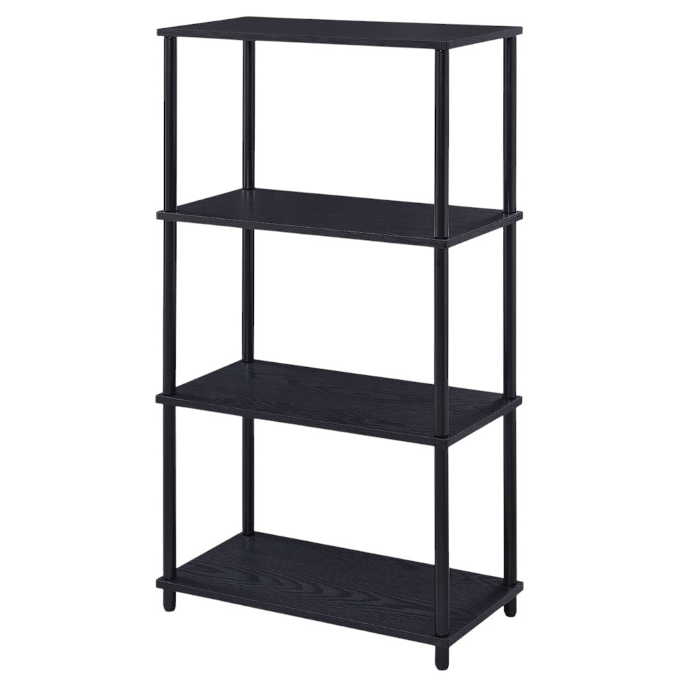 44" Black Metal Four Tier Etagere Bookcase - Homeroots - Flyclothing LLC