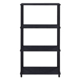 44" Black Metal and Wood Four Tier Etagere Bookcase