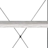 43" Antiqued White Metal Four Tier Etagere Bookcase - Homeroots - Flyclothing LLC