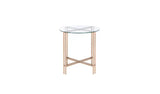 24" Champagne And Clear Glass And Metal Round End Table - Homeroots - Flyclothing LLC