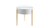 21" Natural Brown And White Manufactured Wood And Solid Wood Round End Table - Homeroots - Flyclothing LLC