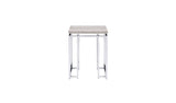 24" Chrome And Natural Oak Manufactured Wood And Metal Square End Table - Homeroots - Flyclothing LLC