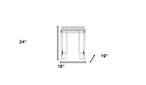 24" Chrome And Natural Oak Manufactured Wood And Metal Square End Table - Homeroots - Flyclothing LLC