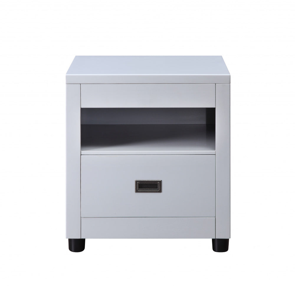 24" Dove Gray Square End Table With Drawer And Shelf - Homeroots - Flyclothing LLC