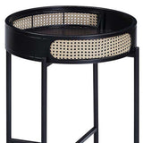 24" Black Melamine Veneer And Manufactured Wood Round End Table - Homeroots - Flyclothing LLC