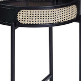 24" Black Melamine Veneer And Manufactured Wood Round End Table - Homeroots - Flyclothing LLC