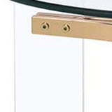 24" Gold And Clear Glass And Metal Round End Table - Homeroots - Flyclothing LLC