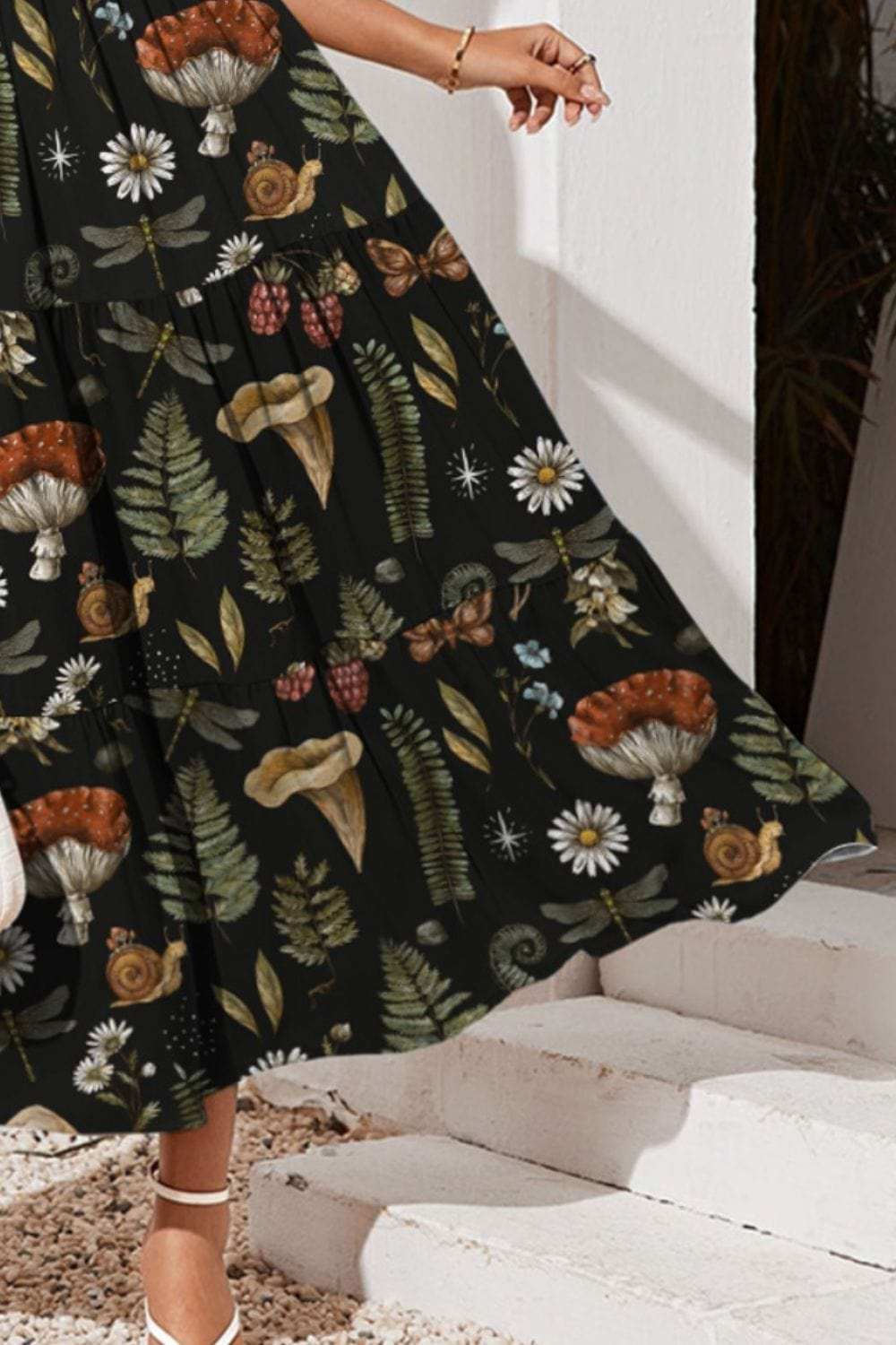 Tiered Printed Square Neck Cami Dress - Trendsi - Flyclothing LLC