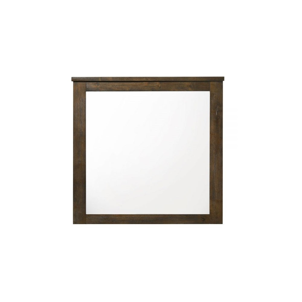 40" Oak Rectangle Dresser Mirror Mounts To Dresser With Frame - Homeroots - Flyclothing LLC
