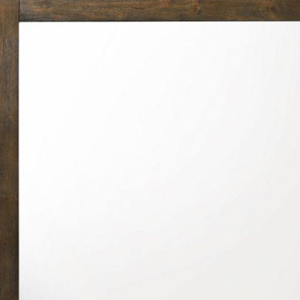 40" Oak Rectangle Dresser Mirror Mounts To Dresser With Frame - Homeroots - Flyclothing LLC