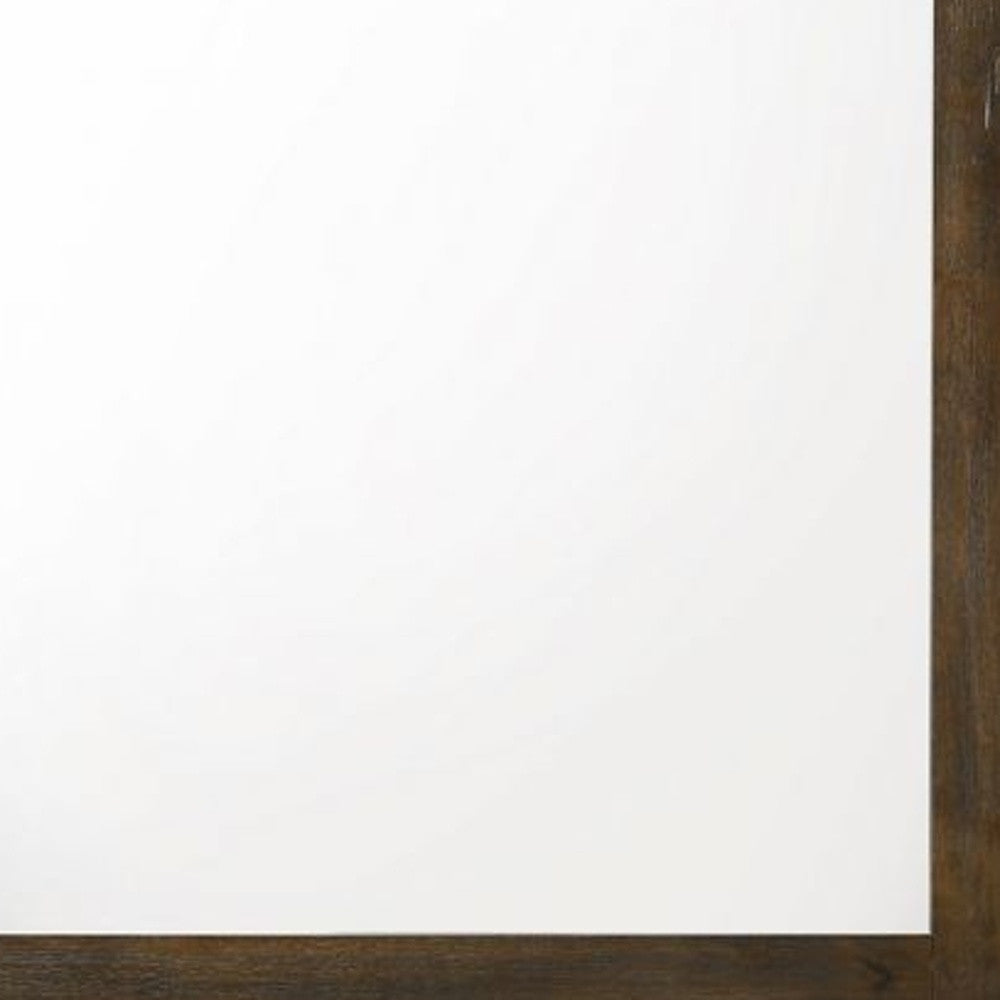 40" Oak Rectangle Dresser Mirror Mounts To Dresser With Frame - Homeroots - Flyclothing LLC