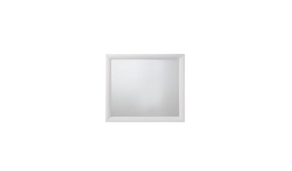 35" White Rectangle Dresser Mirror Mounts To Dresser With Frame - Homeroots - Flyclothing LLC
