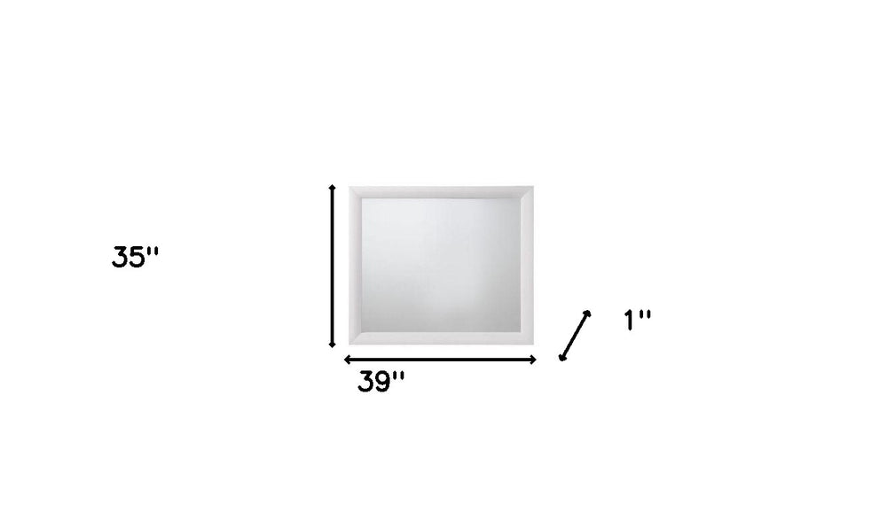 35" White Rectangle Dresser Mirror Mounts To Dresser With Frame - Homeroots - Flyclothing LLC