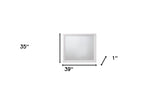35" White Rectangle Dresser Mirror Mounts To Dresser With Frame - Homeroots - Flyclothing LLC