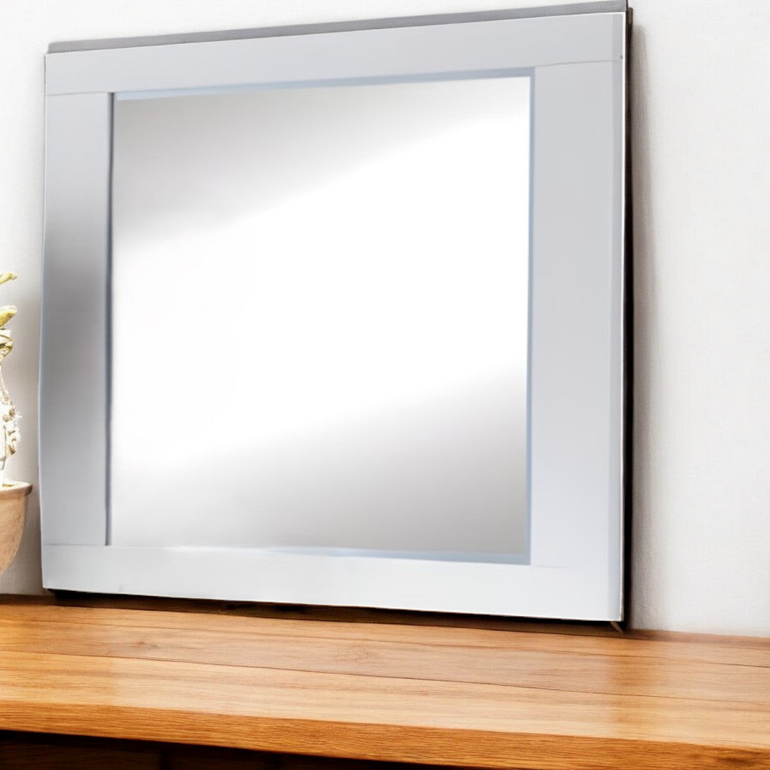 37" White & Chrome Leg Dresser Mirror - Homeroots - Flyclothing LLC