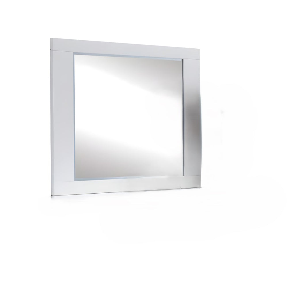 37" White & Chrome Leg Dresser Mirror - Homeroots