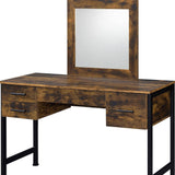 53" Rustic Oak & Black Finish Dresser Mirror - Homeroots - Flyclothing LLC