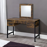 53" Rustic Oak & Black Finish Dresser Mirror - Homeroots - Flyclothing LLC
