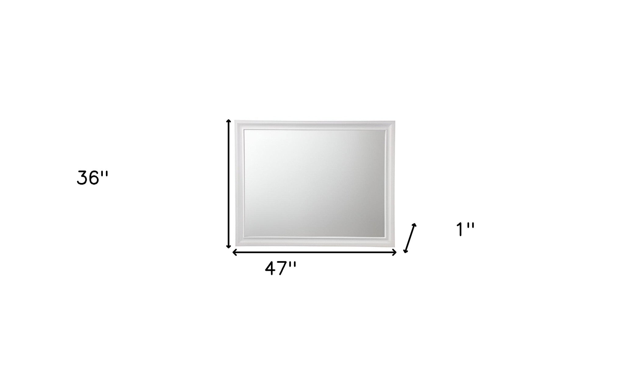36" White Dresser Mirror - Homeroots - Flyclothing LLC