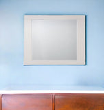 37" White High Gloss Square Dresser Mirror - Homeroots