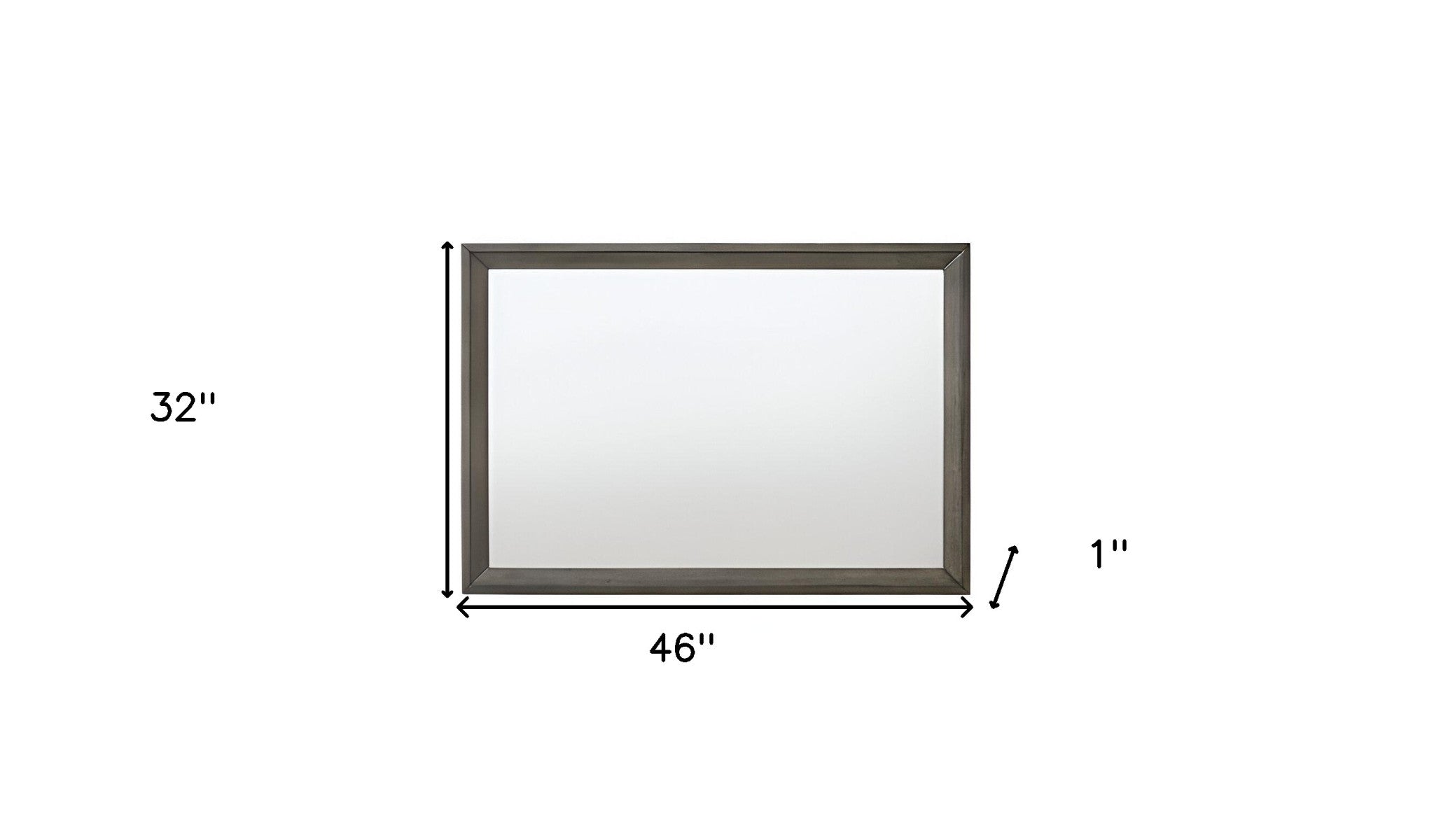 32" Gray Oak Dresser Mirror - Homeroots - Flyclothing LLC