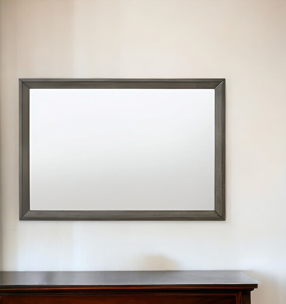 32" Gray Oak Dresser Mirror - Homeroots
