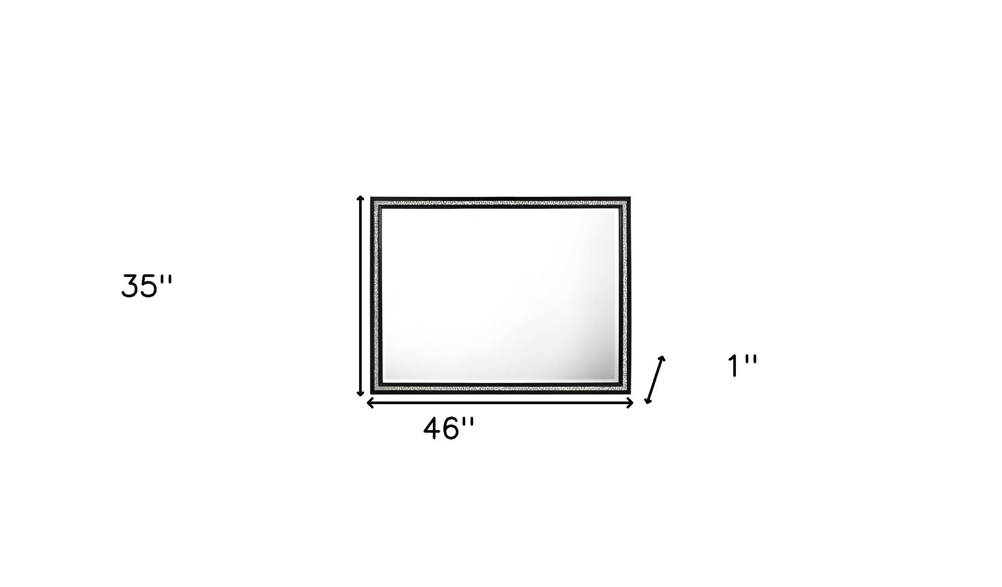 35" Weathered Black Dresser Mirror - Homeroots - Flyclothing LLC