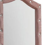 30" Pink Fabric Dresser Mirror - Homeroots