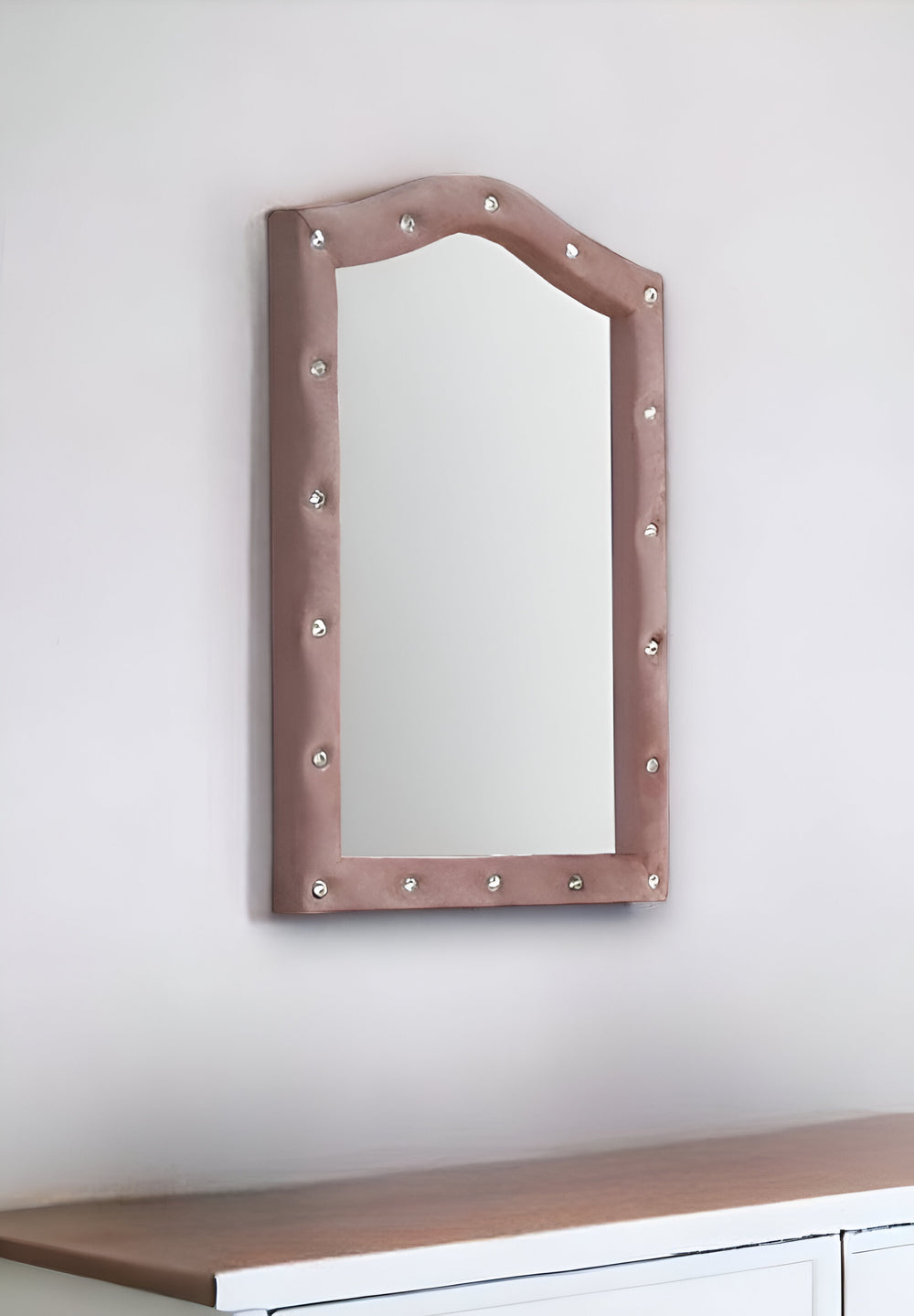 30" Pink Fabric Dresser Mirror - Homeroots - Flyclothing LLC