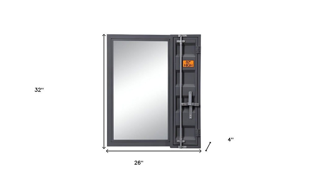 32" Gunmetal Rectangle Mounts To Dresser Dresser Mirror - Homeroots - Flyclothing LLC