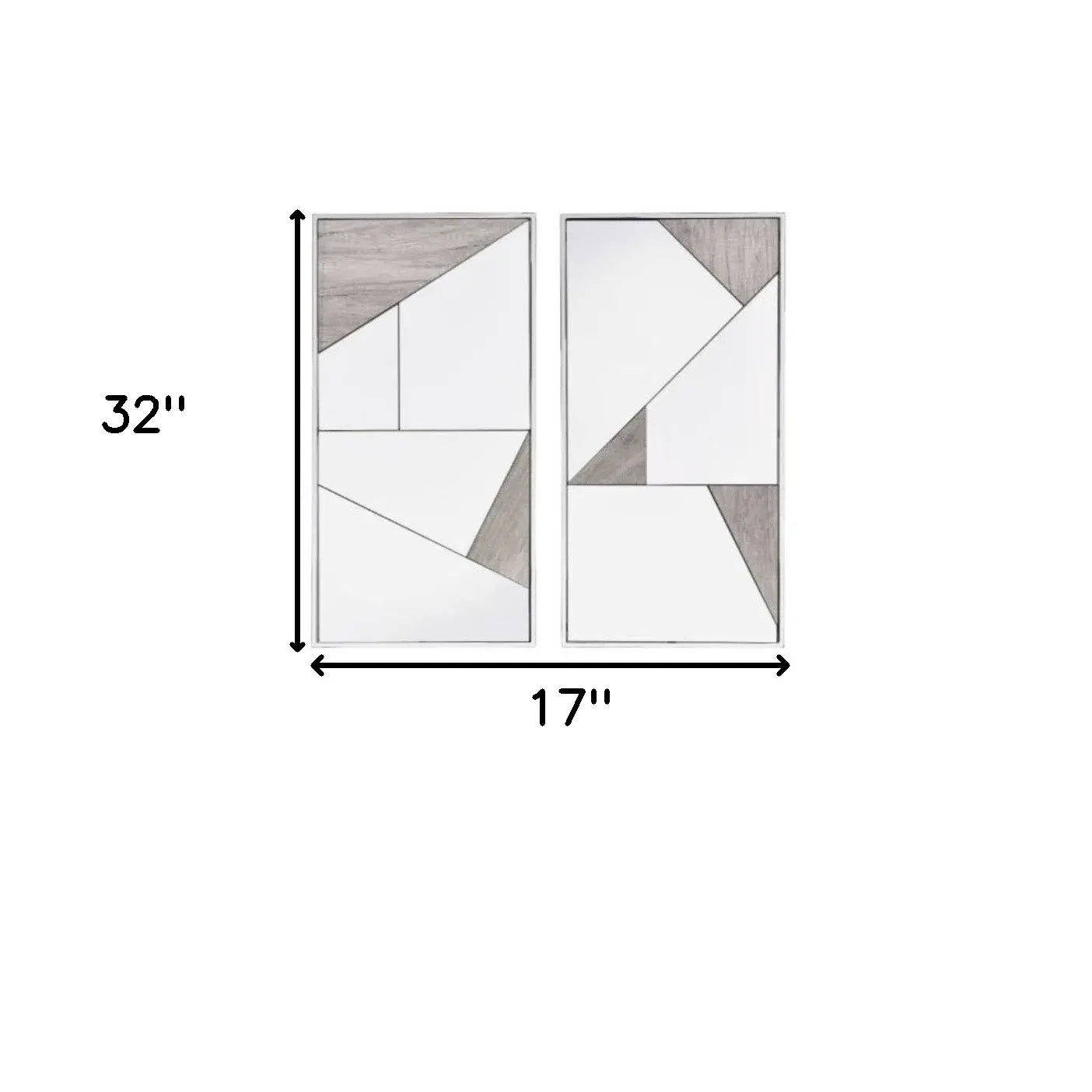 Set of Two Chrome and Natural Framed Accent Mirror - Homeroots - Flyclothing LLC