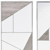 Set of Two Chrome and Natural Framed Accent Mirror - Homeroots - Flyclothing LLC