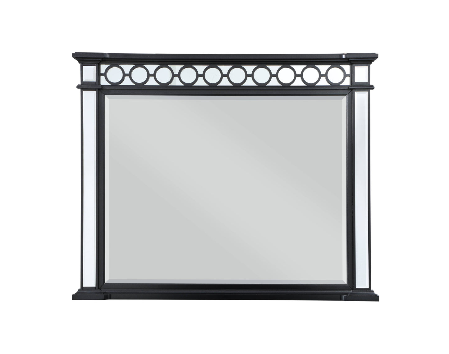 42" Mirrored, Black & Sliver Finish Dresser Mirror - Homeroots - Flyclothing LLC