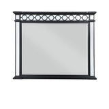 42" Mirrored, Black & Sliver Finish Dresser Mirror - Homeroots