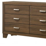 59" Brown Solid and Manufactured Wood Six Drawer Double Dresser - Homeroots - Flyclothing LLC