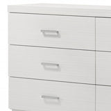 58" White Solid and Manufactured Wood Six Drawer Double Dresser - Homeroots