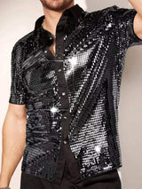Men's Sequin Button Up Shirt - Trendsi - Flyclothing LLC