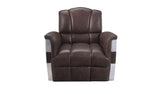 35" Retro Brown Top Grain Leather And Steel Patchwork Club Chair - Homeroots - Flyclothing LLC