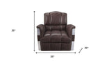 35" Retro Brown Top Grain Leather And Steel Patchwork Club Chair - Homeroots - Flyclothing LLC